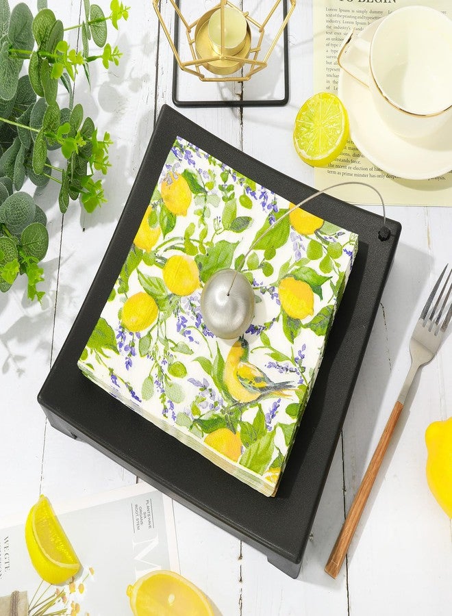 JarThenaAMCS مناديل ورقية من JarThenaAMCS، 100 قطعة، بنقشة الليمون واللافندر المائية، للاستخدام مرة واحدة، مربعة الشكل، مثالية لوجبات الغداء والعشاء الصيفية، ومستلزمات الحفلات، وتزيين الطاولات. - Image 3